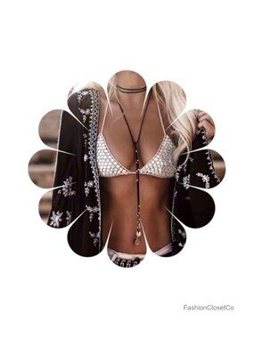 Boho Long Leather Necklace Wrap Choker Vintage Disc Coin Suede Chain Jewelry